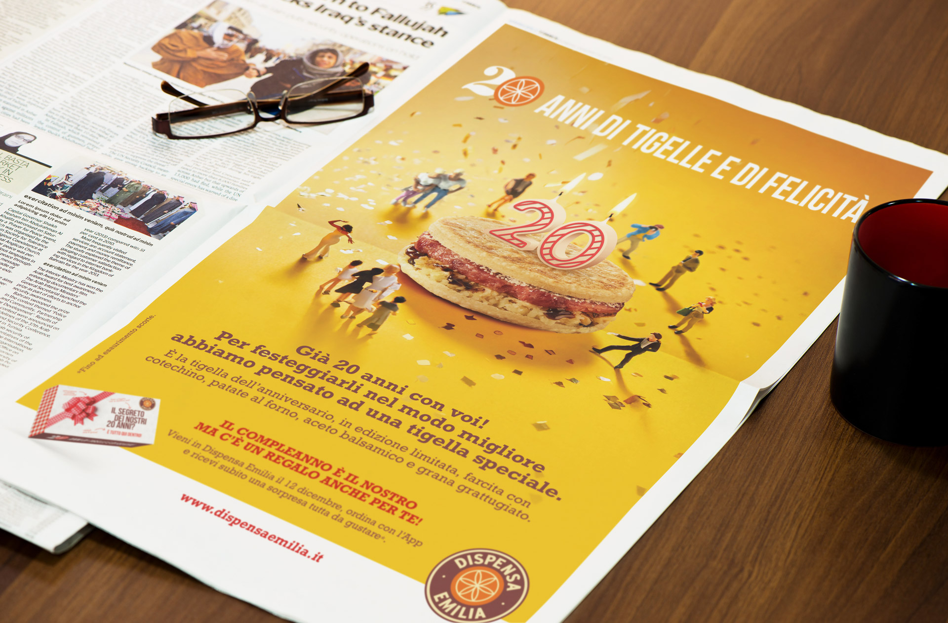 DISPENSA adv 20ANNI newspaper mockup