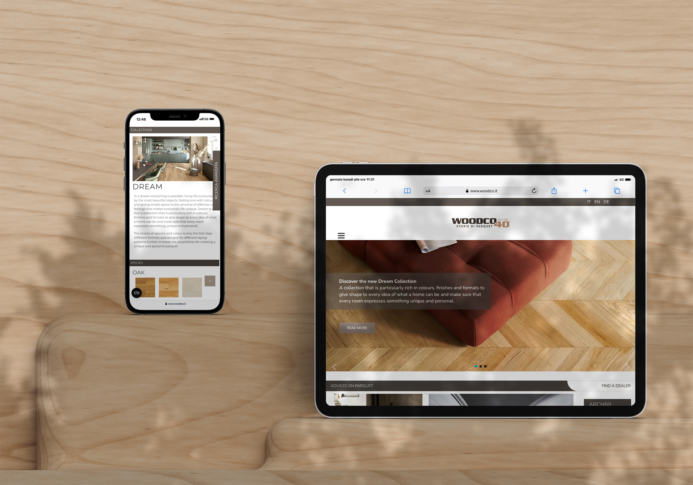 WOODCO Digital Device Mockup web